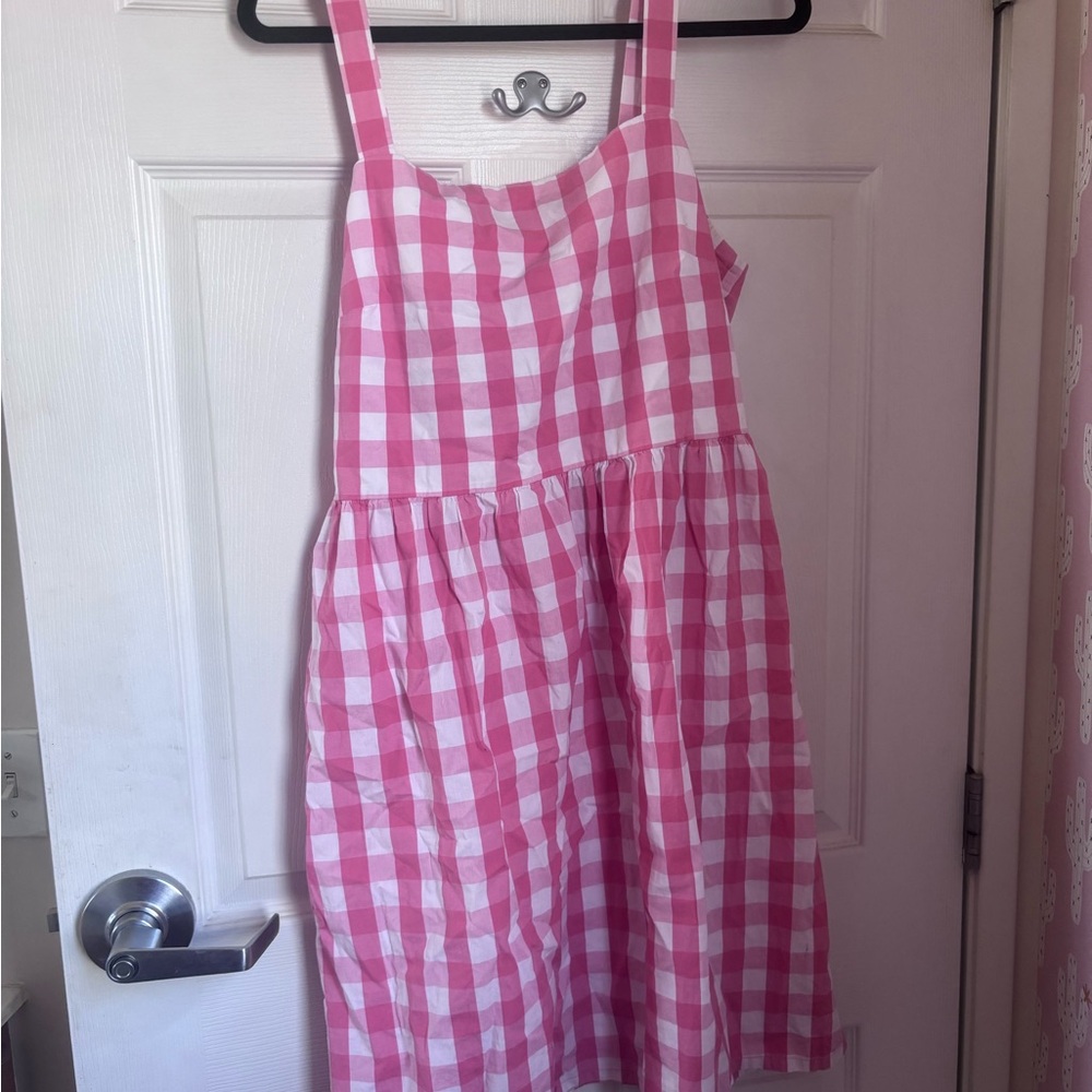 J. Crew Pink and White Checkered Dress